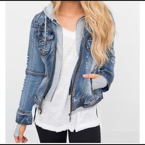 jeans hooded shirt